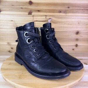 Zadig & Voltaire Boots Womens 7.5 (38) Laureen Roma Black Leather Ankle Boots